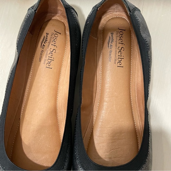 Joseph Siebel Women’s Size 40 (9-9.5) Black Silver Flat Leather Pippa 07 - Picture 3 of 8